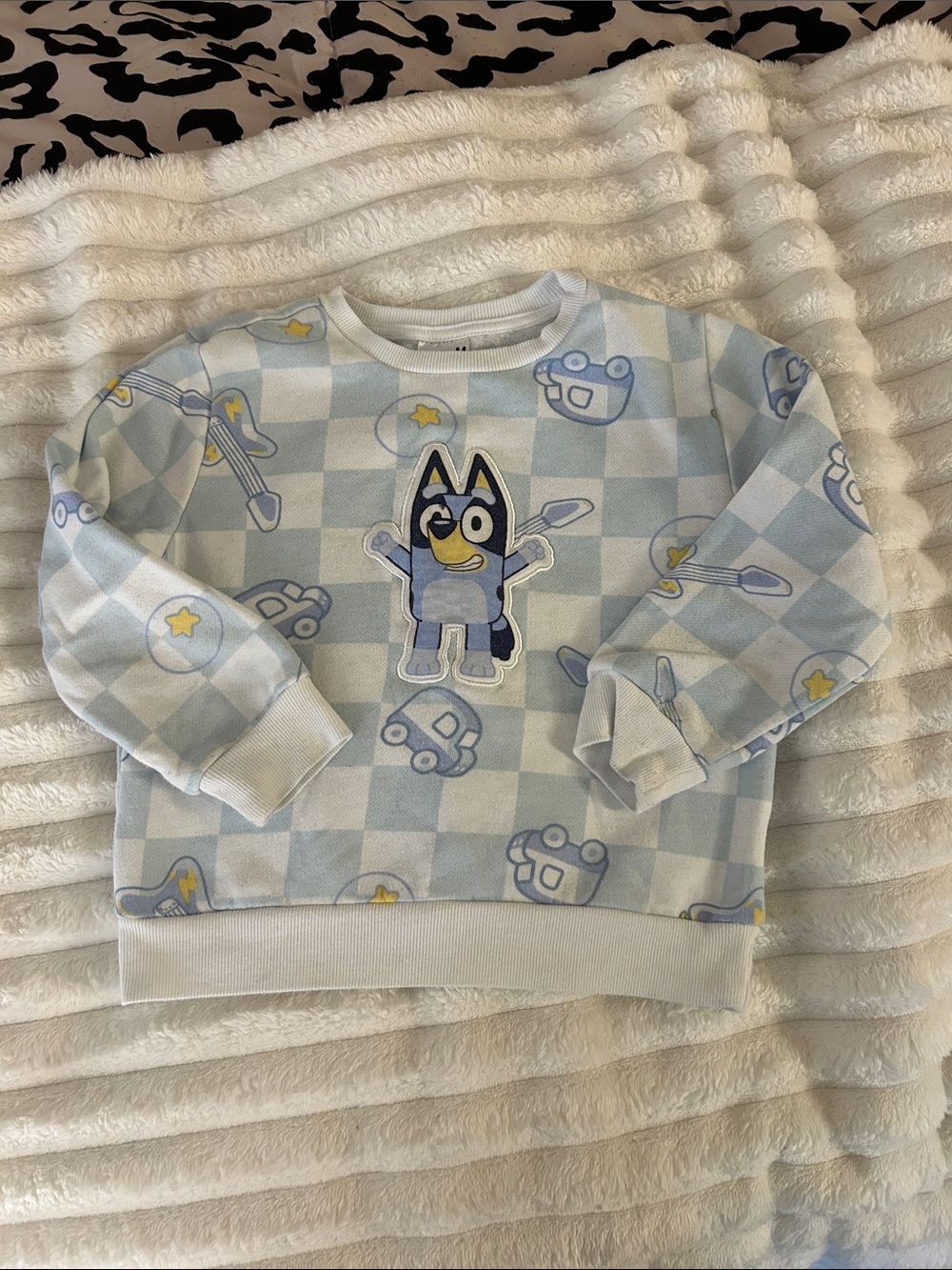 Bluey - Blue Checkered Kids Sweatshirt